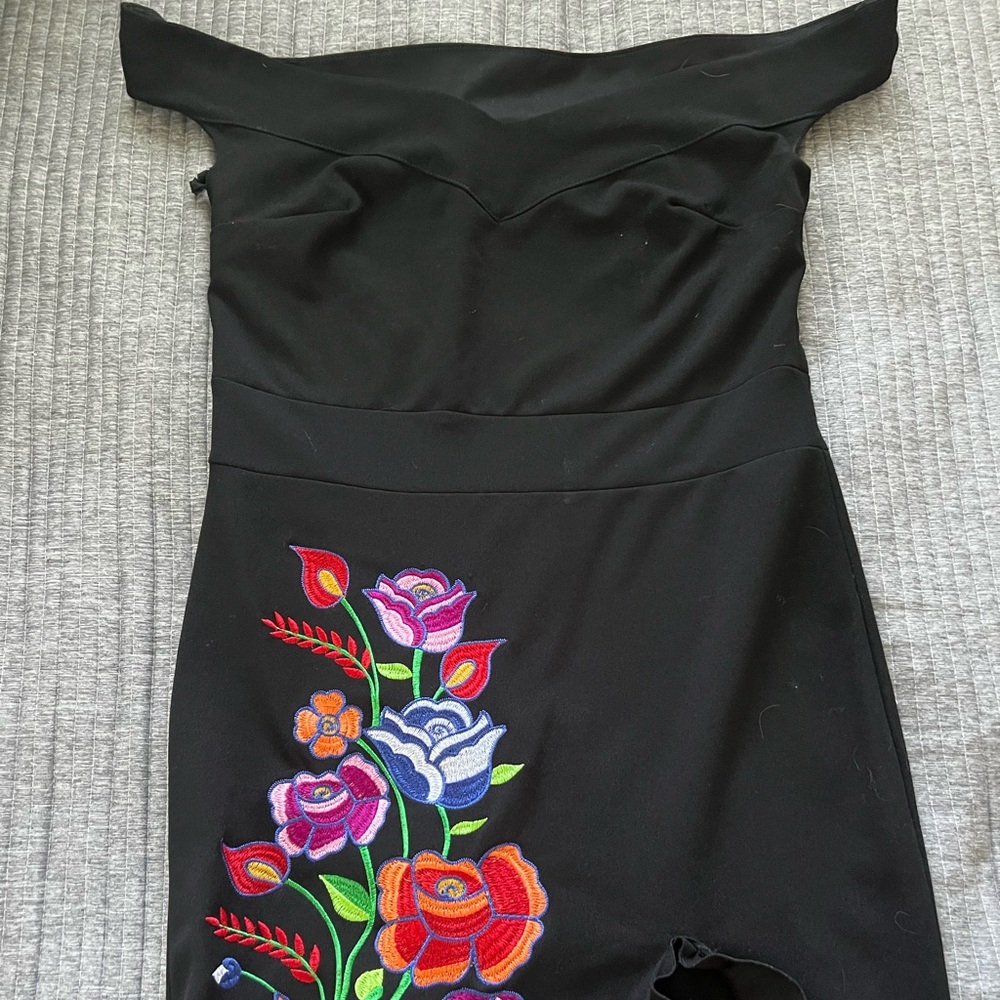 Mexican style floral Midi dress